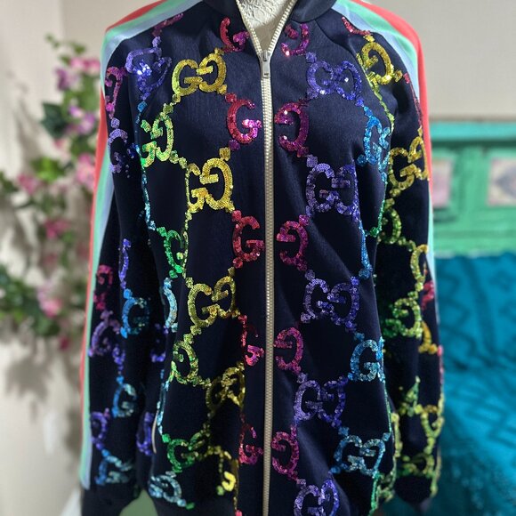 Gucci Rainbow Sequin Track Jacket - Picture 9 of 12